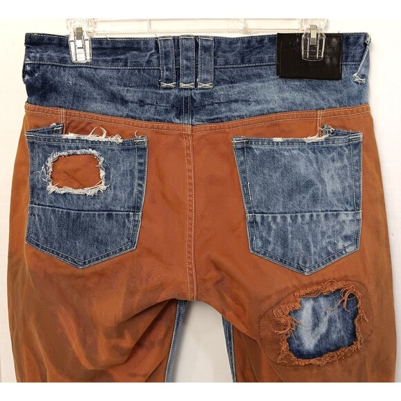 Vtg Y2K Shorts Jorts 36 Denim Acid Wash Loose Skater Grunge HipHop Distressed - Picture 8 of 12